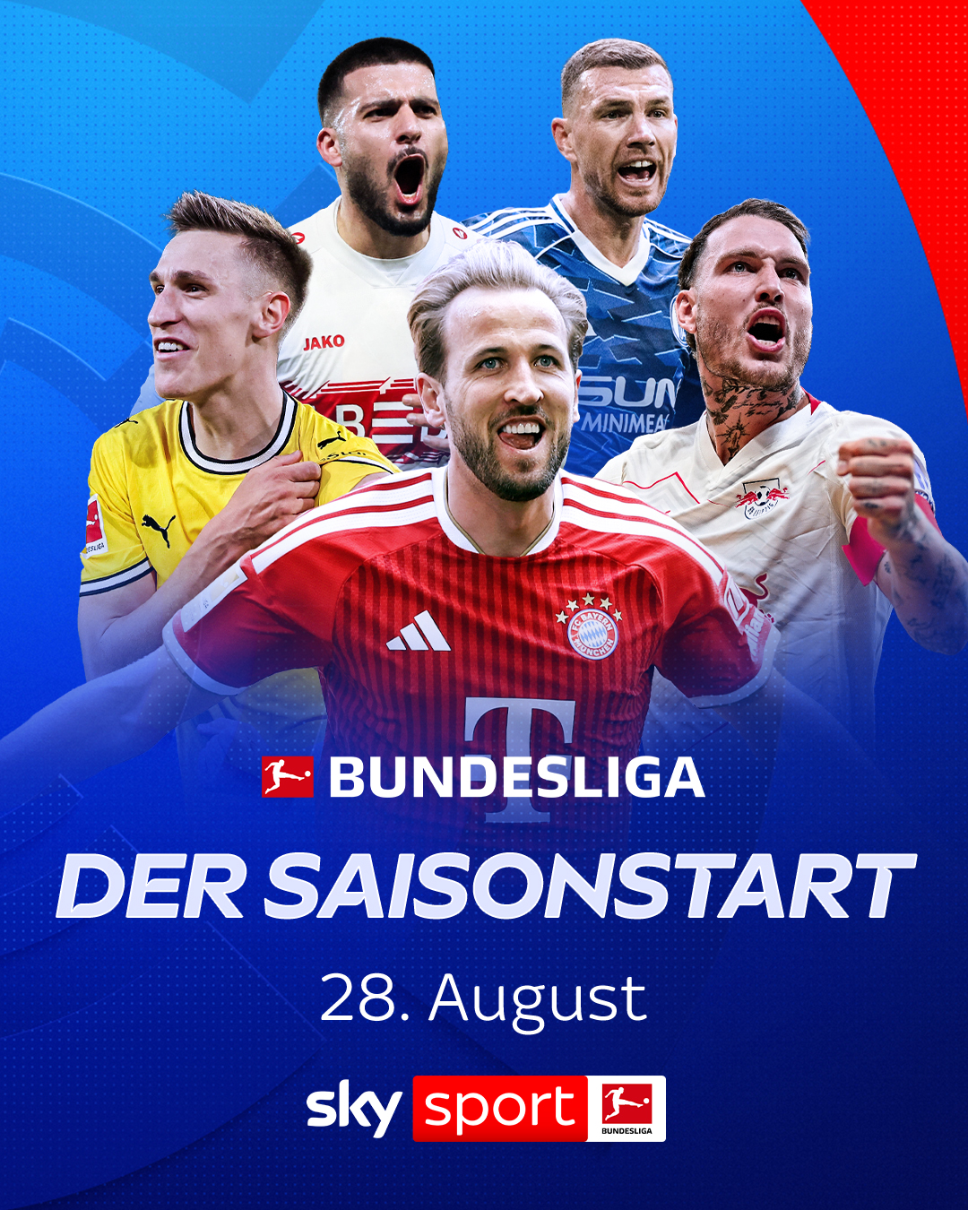 Grafik zeigt Bundesliga Saisonstart zum 28. August 2026 auf Sky Sport